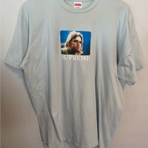 Supreme Light Blue Kurt Cobain Portrait Tee size L